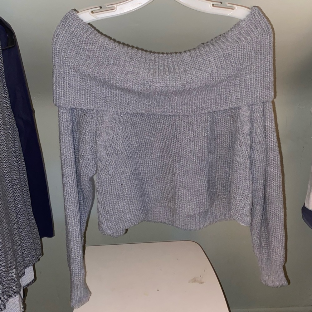 Gray Forever 21 off the shoulder sweater, size small